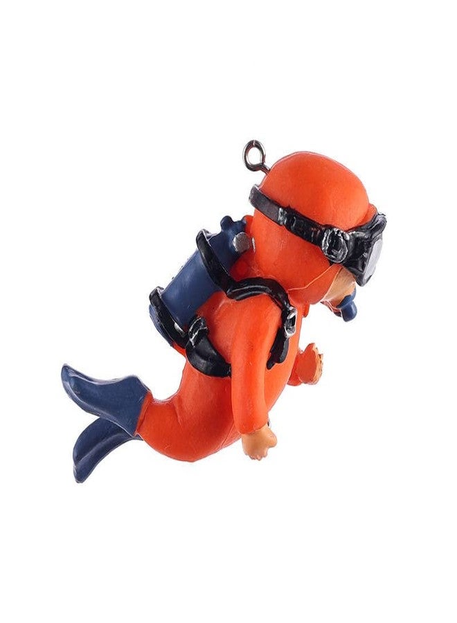 GARTIG Aquarium Glow in Dark Decorative Accessories Items Floating Diver Small Artificial Moving Toys for Fish Tank Decoration in Home with Thin Line and Suspended Ball - 2pcs (Fluorescent Green + Orange) - Image 4