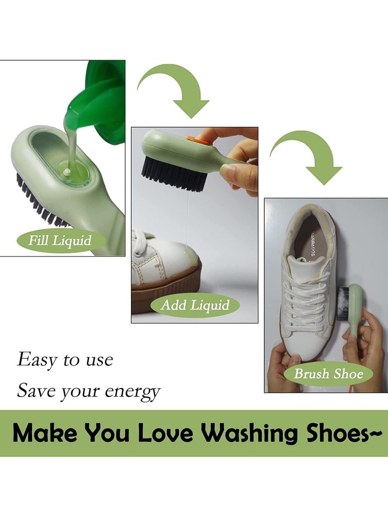 Excefore Automatic Shoe Brush,2 Pcs Cleaning Brush For Shoes, Press Type Automatic Liquid Adding Brush, Press Type Cleaning Brush, for Carpet Floor Sink Bathroom Household Cleaning Brushes - Image 2
