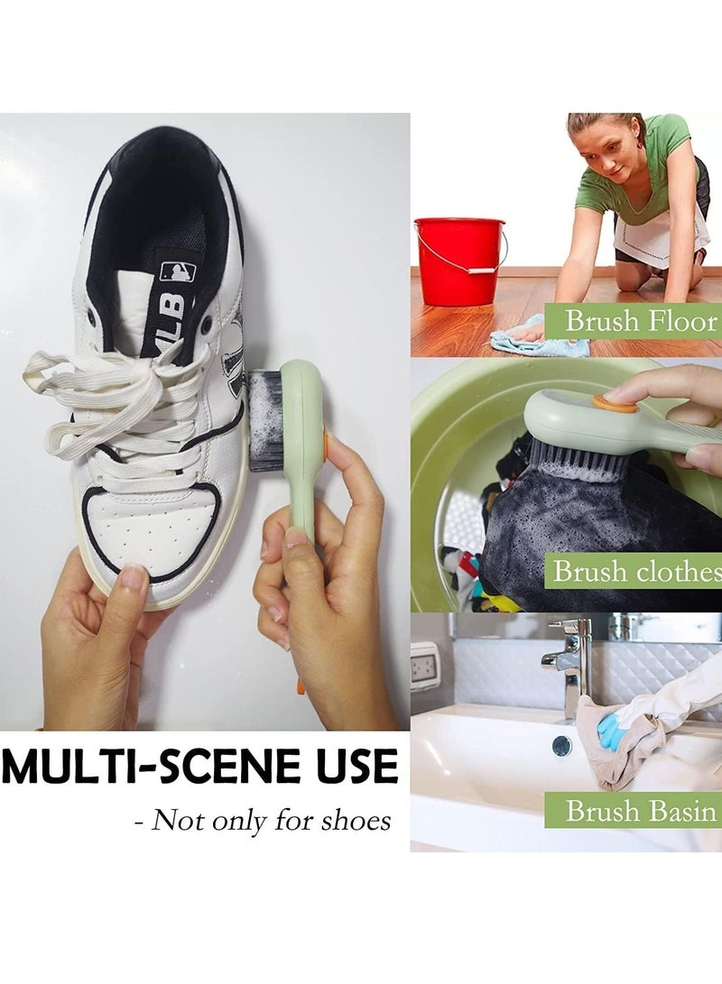 Excefore Automatic Shoe Brush,2 Pcs Cleaning Brush For Shoes, Press Type Automatic Liquid Adding Brush, Press Type Cleaning Brush, for Carpet Floor Sink Bathroom Household Cleaning Brushes - Image 5