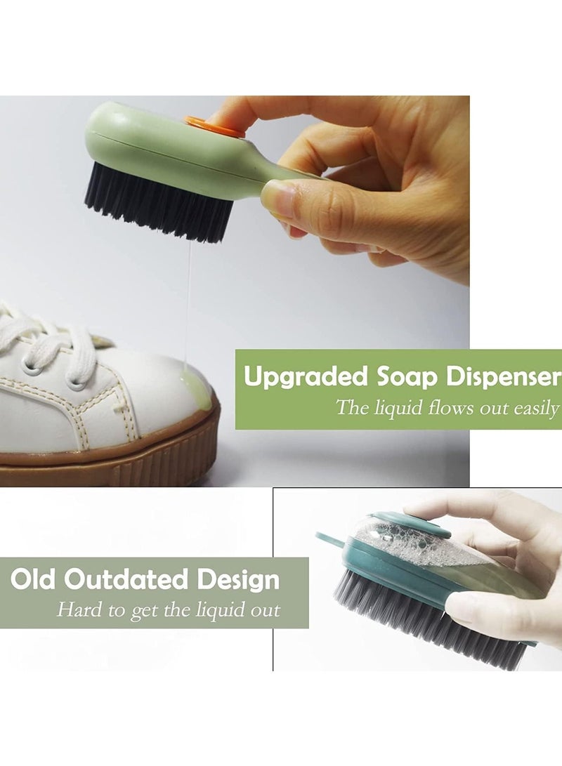 Excefore Automatic Shoe Brush,2 Pcs Cleaning Brush For Shoes, Press Type Automatic Liquid Adding Brush, Press Type Cleaning Brush, for Carpet Floor Sink Bathroom Household Cleaning Brushes - Image 3