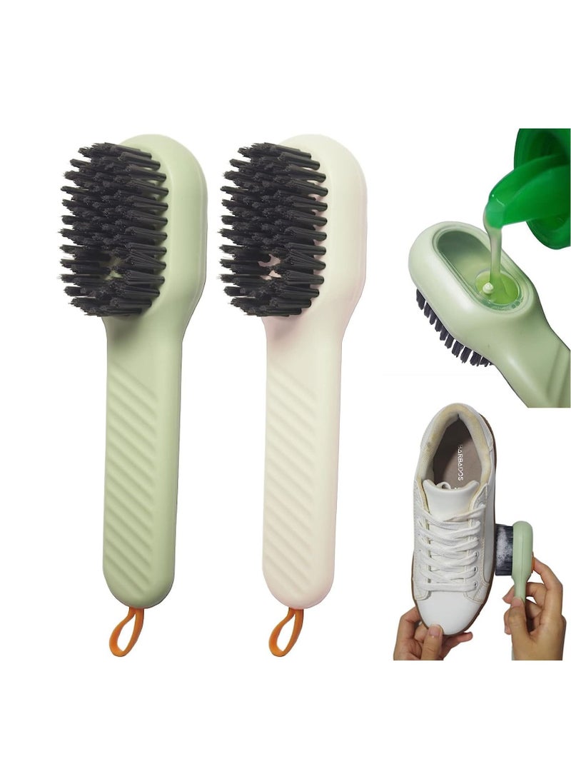Excefore Automatic Shoe Brush,2 Pcs Cleaning Brush For Shoes, Press Type Automatic Liquid Adding Brush, Press Type Cleaning Brush, for Carpet Floor Sink Bathroom Household Cleaning Brushes - Image 1