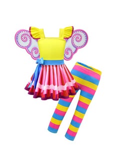 Dressy Daisy Dressy Daisy Fancy Fairy Costumes Dress Up Set with Butterfly Wings and Leggings for Girls Halloween Birthday Party Outfits Size 8 Yellow 290  - Image 1