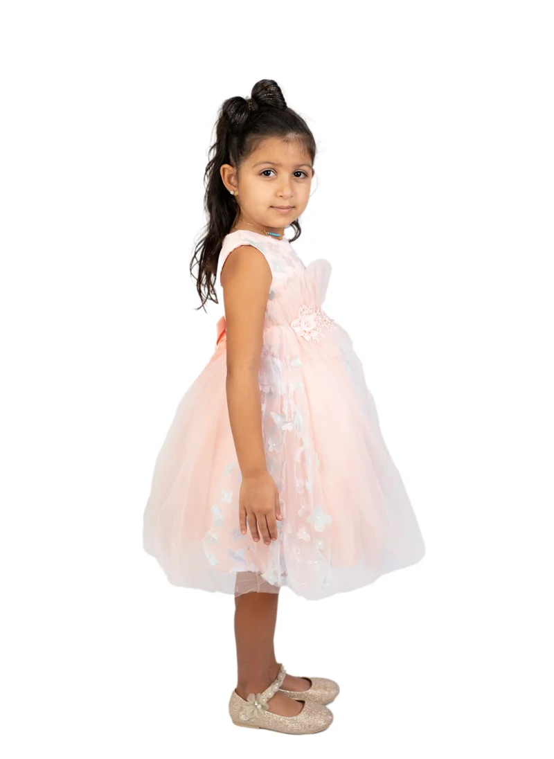 D'Daniela Apple Blossom Pink with Blue dress