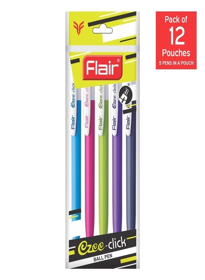 فلير قلم حبر جاف Flair Ezee Click (عبوة من 60 قلمًا) - Image 3