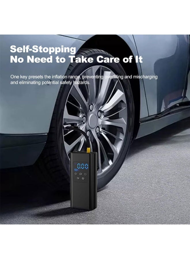 Arabest Car Air Pump, 150PSI Portable Tire Inflator Portable Air Compressor with LED Light, 4 Preset Inflation Modes Air Pump for Car Motocycle,Bike Pump,Ball Pump (6000mAh) - Image 5