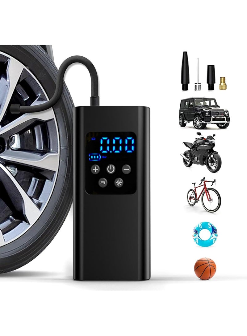 Arabest Car Air Pump, 150PSI Portable Tire Inflator Portable Air Compressor with LED Light, 4 Preset Inflation Modes Air Pump for Car Motocycle,Bike Pump,Ball Pump (6000mAh) - Image 1