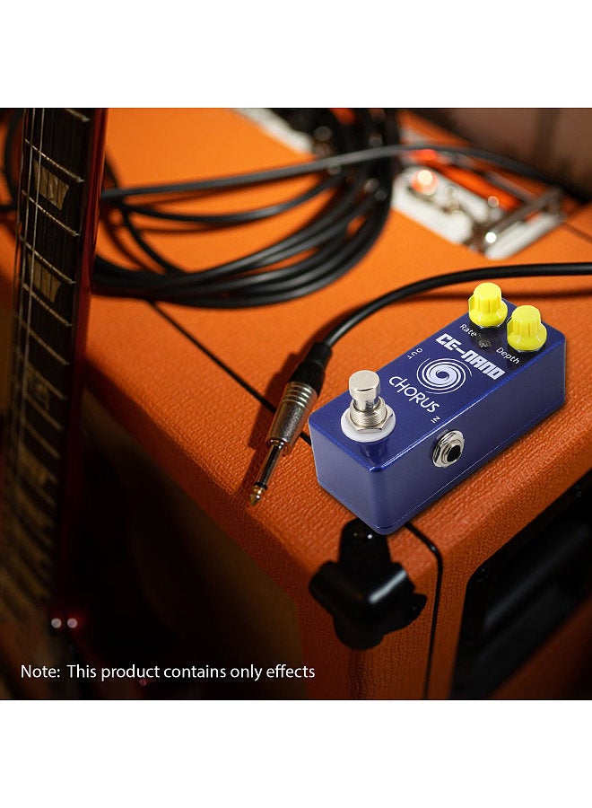 Generic Guitar Chorus Pedal Electric Guitar Effects Pedal True Bypass Zinc Alloy Shell DC 9V 6.35mm Input/Output Interface Rate/Depth 2 Knobs Mini Guitar Chorus Effector  - Image 5