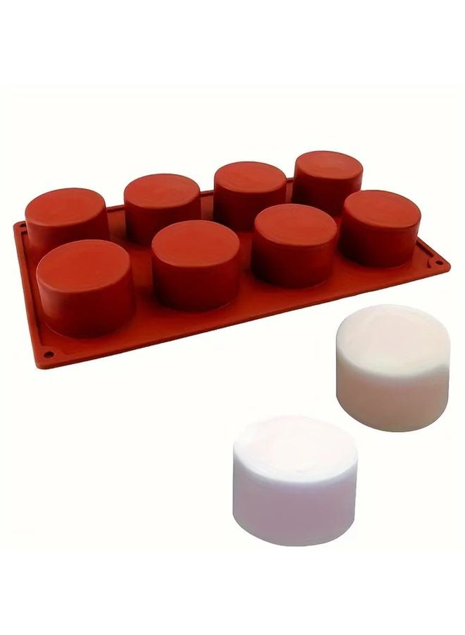 قالب كعك سيليكون دائري أحمر 8 فتحات ثلاثية الأبعاد لأدوات الخبز DIY للكب كيك والجيلي والمافن - Image 4