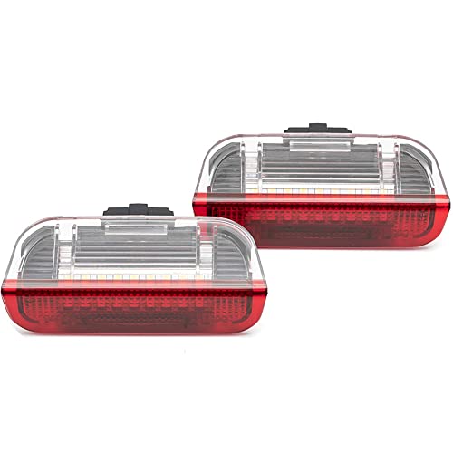 Mingrui test 5Pcs LED Courtesy Door Light Rear Hatch Lamp for Volkswagen Touareg 2011-2017 Courtesy Puddle Door Lamp Powered by High Power SMD Red+White Lens - Image 1