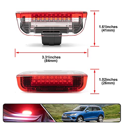 Mingrui test 5Pcs LED Courtesy Door Light Rear Hatch Lamp for Volkswagen Touareg 2011-2017 Courtesy Puddle Door Lamp Powered by High Power SMD Red+White Lens - Image 4