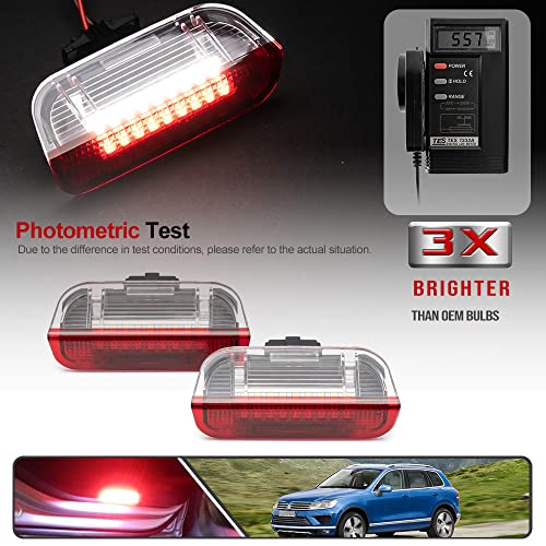 Mingrui test 5Pcs LED Courtesy Door Light Rear Hatch Lamp for Volkswagen Touareg 2011-2017 Courtesy Puddle Door Lamp Powered by High Power SMD Red+White Lens - Image 2