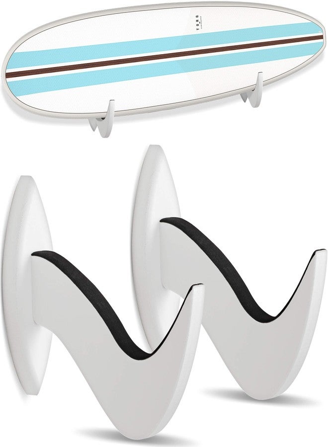 Hang 11’ Surfboard Wall Mount - Surf Board Wall Hangers, Beautiful Sustainable Wooden Surfboard Rack, The Perfect Surfboard Wall Hanger to Display Your Board, Horizontal Surfboard Mount Holder (White) - Image 1
