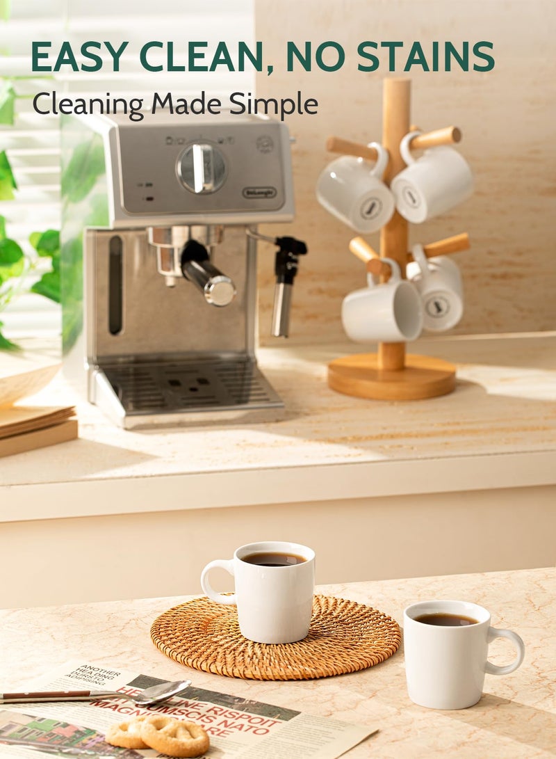 Sweese 3.5oz Porcelain Espresso Cups Set of 4, Mini Coffee Mugs Demitasse Cups - White - Image 5