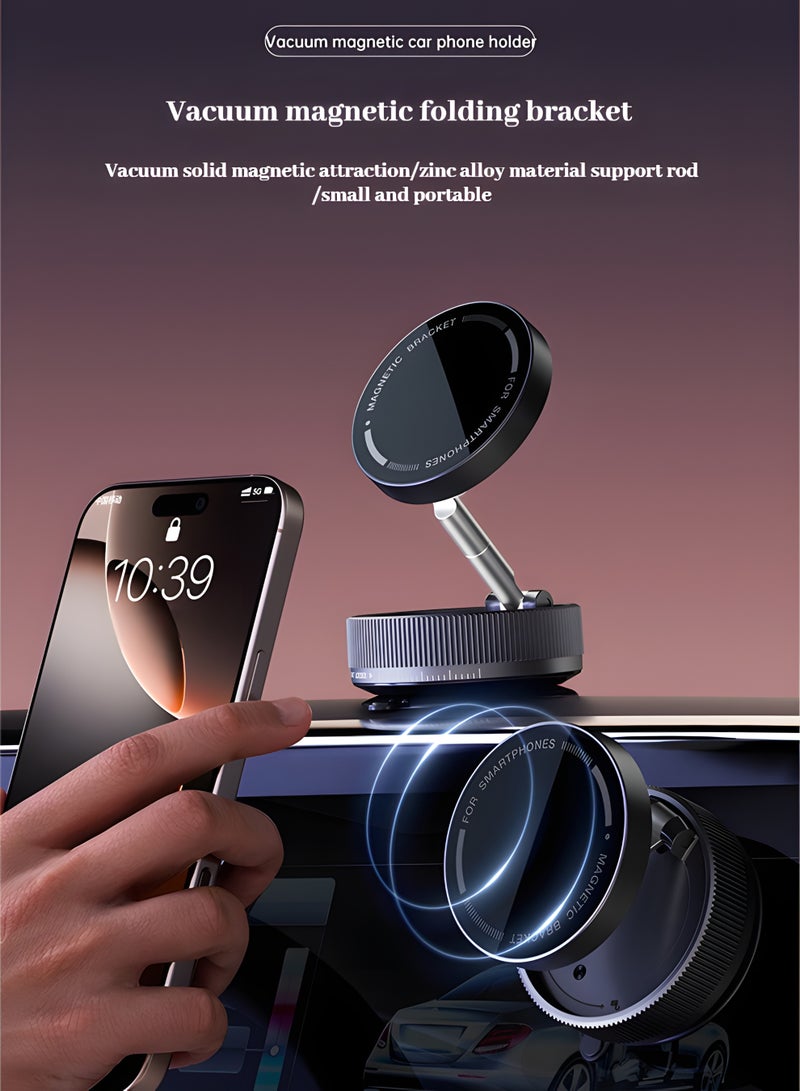 Magnetic Car Phone Holder, 360° Adjustable, Zinc Alloy Vacuum Strong Suction Cup, Suitable for Car, Travel and Gym, Glass, with Four Installation Tools  - Image 3