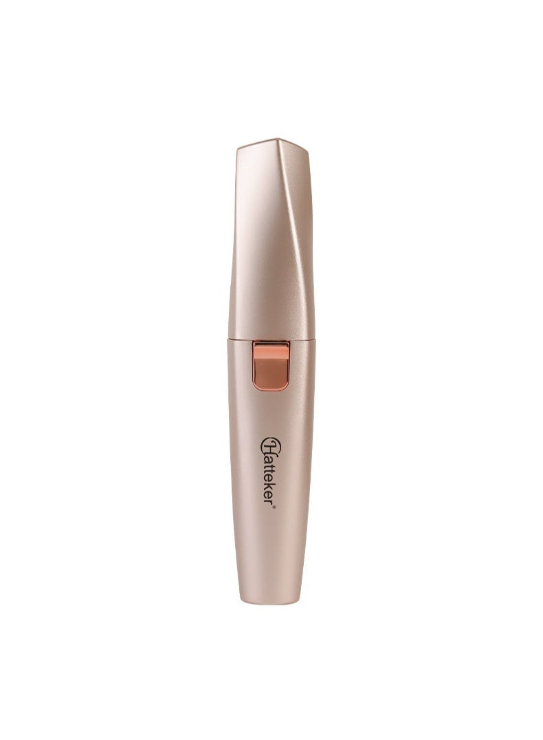 Hatteker Rechargeable Eyebrow Trimmer & Facial Hair Remover for Women, 2 IN 1 Eyebrow Razor and Flawless Hair Remover, Eyebrow Lips Nose Body Facial Hair Removal for Women with Built-in LED Light (Rose Gold) - Image 4