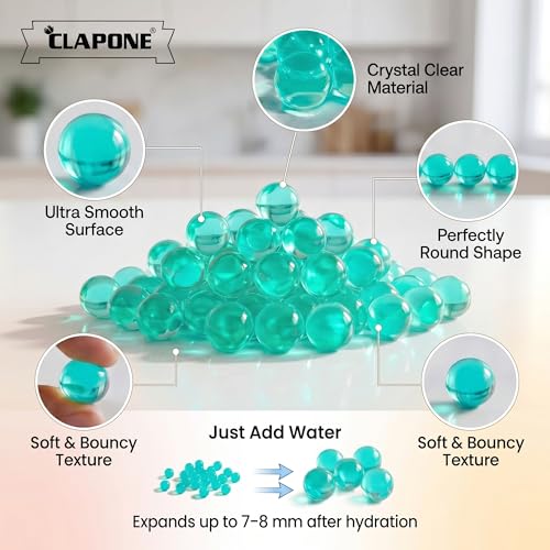 CLAPONE Gel Balls 7-8mm Water Bullets for Blaster Gun, High Absorbent Water Beads Ammo, Non-Toxic Gel Blaster Refill Balls for Shooting Practice, Decoration & Play (Green, 20000 Pcs) - Image 5