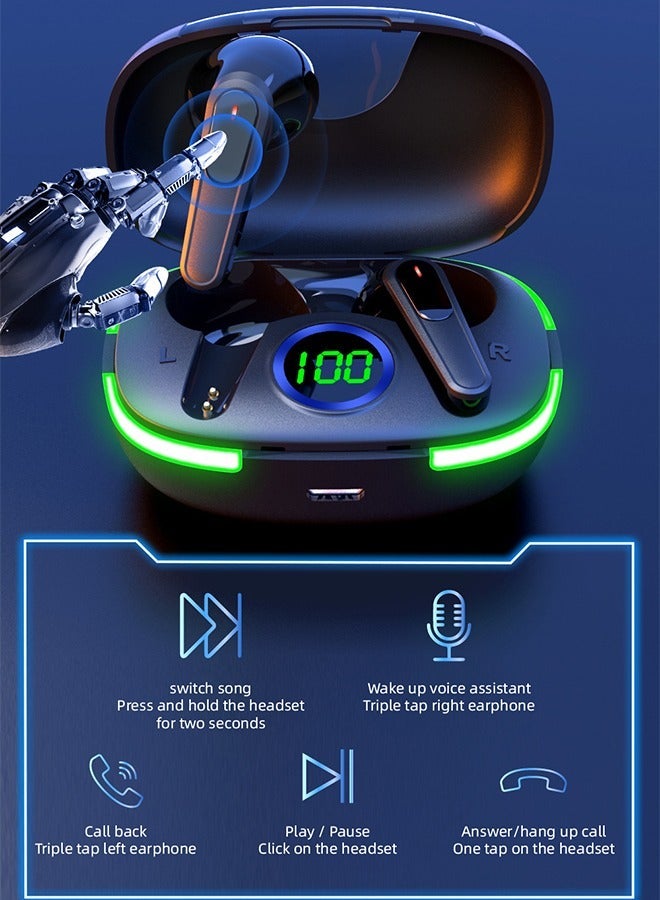 DUNISO Wireless Earbuds Bluetooth V5.1 Headphones Deep Bass Stereo Ear Buds with LED Power Display Charging Case Earphones with Mic Headset for Game Sports and Music - Image 2