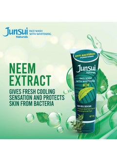 Junsui Naturals Face Wash Neem 100Gm; Protects Skin From Germs; Removes Blackheads Sebum & Whitehead; Powered With Neem & Yam Bean Extracts; Daily Use Face Wash For Girls & Women; Pack Of 2  - Image 4