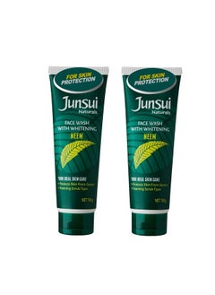 Junsui Naturals Face Wash Neem 100Gm; Protects Skin From Germs; Removes Blackheads Sebum & Whitehead; Powered With Neem & Yam Bean Extracts; Daily Use Face Wash For Girls & Women; Pack Of 2  - Image 2
