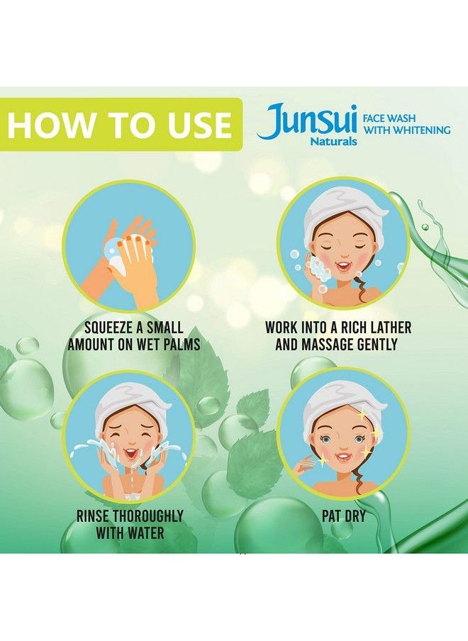 Junsui غسول الوجه الطبيعي بزيت النيم 100 جرام؛ يحمي البشرة من الجراثيم؛ يزيل الرؤوس السوداء والرؤوس البيضاء؛ معزز بمستخلصات زيت النيم وفول البطاطا؛ غسول وجه للاستخدام اليومي للفتيات والنساء؛ عبوة من قطعتين  - Image 5