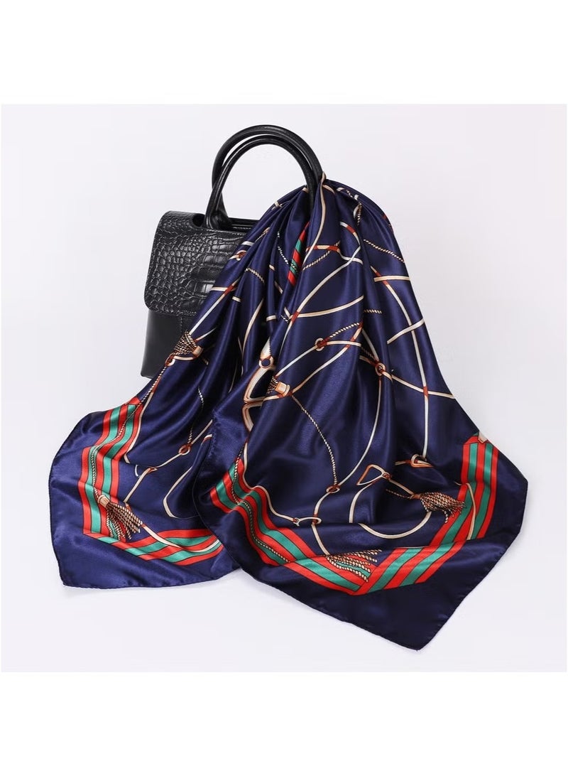 OMEVE Satin Large Square Head Scarf for Women, 2 Packs Silk Like Scarf Lightweight Satin Head Scarves, Neck Hair Scarves Hair Bandanas for Women Girls Hair Wrapping and Sleeping (35" × 35") - Image 4