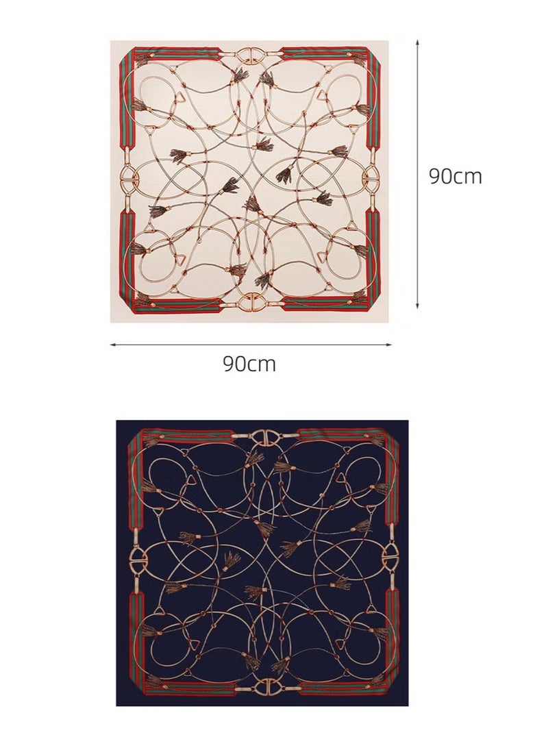 OMEVE Satin Large Square Head Scarf for Women, 2 Packs Silk Like Scarf Lightweight Satin Head Scarves, Neck Hair Scarves Hair Bandanas for Women Girls Hair Wrapping and Sleeping (35" × 35") - Image 2