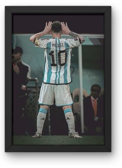 Messi in argentina BLACk FRAME 30 X 40 