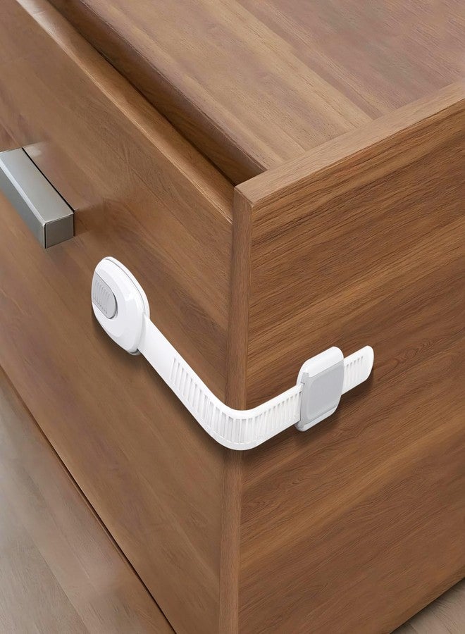 BBsecure Cabinet Locks Baby Proofing, 6 Pack Child Proof Cabinet Locks, 3M Adhesive Baby Proofing Cabinets, for Drawer, Door, Fridge, Toilet, Trash Can, White - Image 1