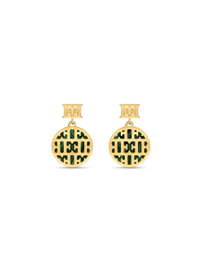 إسكادا Linda Malachite Drop Earrings with Escada Signature Logo