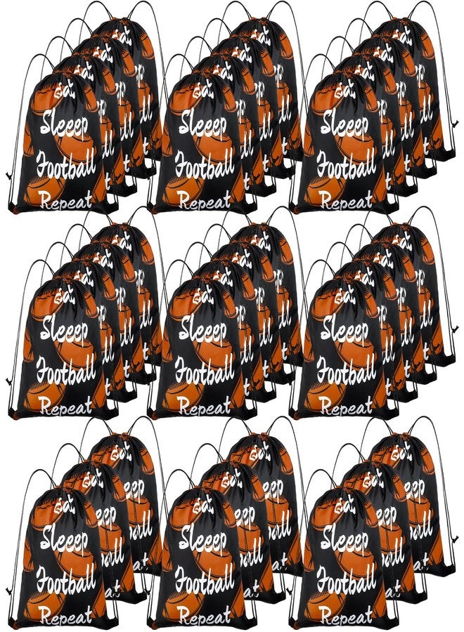 Bgtecho 32 Pcs Football Drawstring Bags,Football Drawstring Backpack Bulk,13x16.6 Inch Sports Party Favor Gift Bags,Lightweight Polyester Goodie Bag for Sports Gym Travel Party Supplies - Image 1