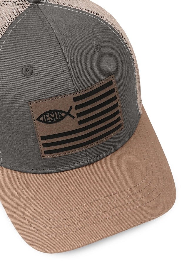 THIN MOUTH Christian Jesus Fish Flag Hat - Faith Snapback Trucker Hat for Men Women - Religious Gifts for Thanksgiving Christmas - Image 3