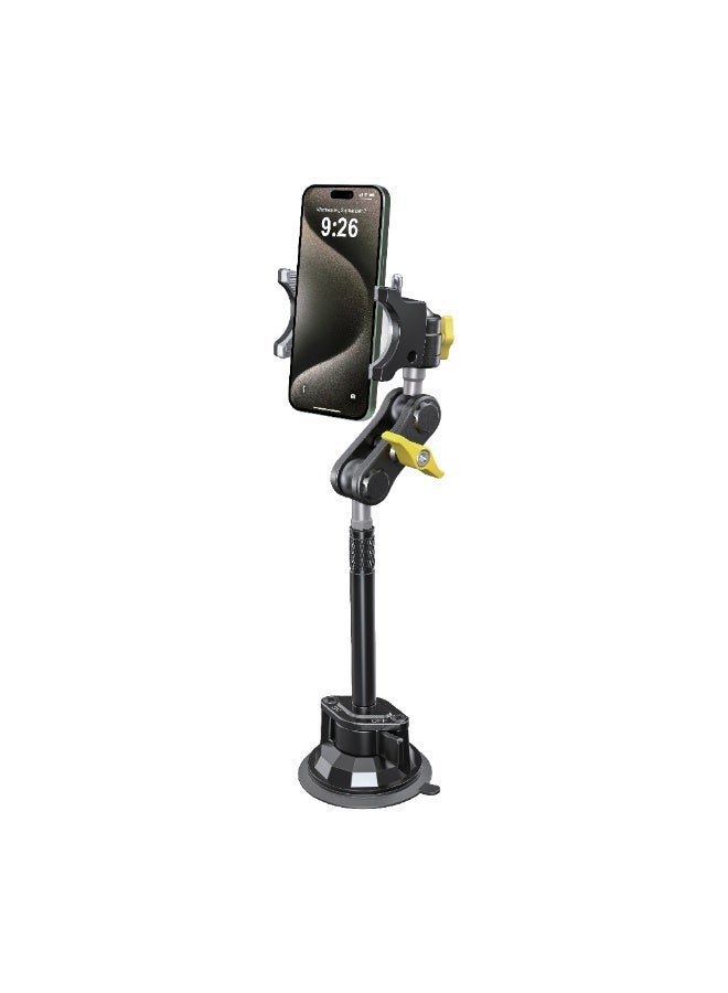 YOUFO Y-4872 360° Rotating Mobile Phone Holder with Strong Suction Base – Suitable for Car and Office, Compact and Stylish Design - Image 4
