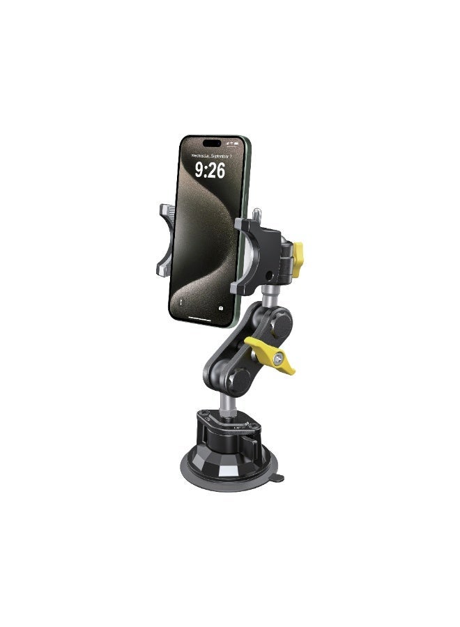 YOUFO Y-4872 360° Rotating Mobile Phone Holder with Strong Suction Base – Suitable for Car and Office, Compact and Stylish Design - Image 1