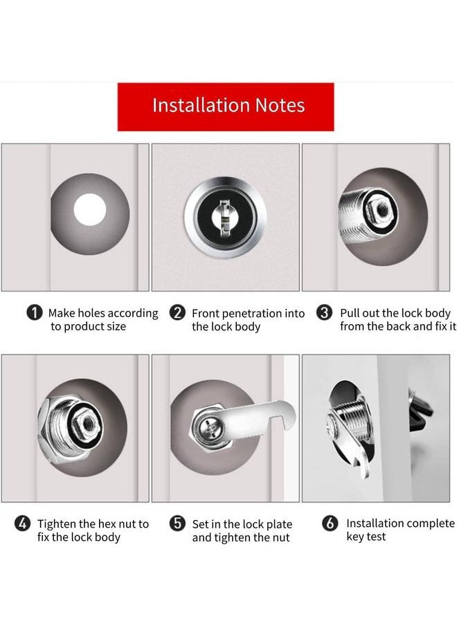 yongsheng 13/16 in(20MM) Cylinder Cam Cylinder Lock Mailbox Cabinet Cupboard Drawer Furniture Tool Box Locker Cabinet Hardware Locks(4Pack)  - Image 3