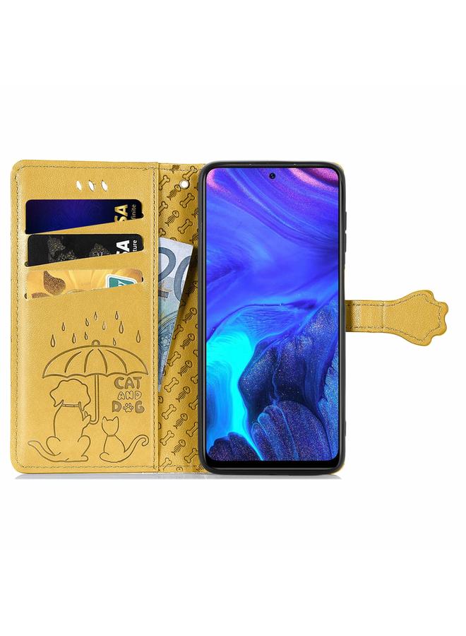 Zaboon Case For Infinix Note 10 Pro Lovely Cat and Dog Embossing Pattern Horizontal Flip Leather Case , with Holder & Card Slots & Wallet & Cartoon Clasp & Lanyard - Image 3