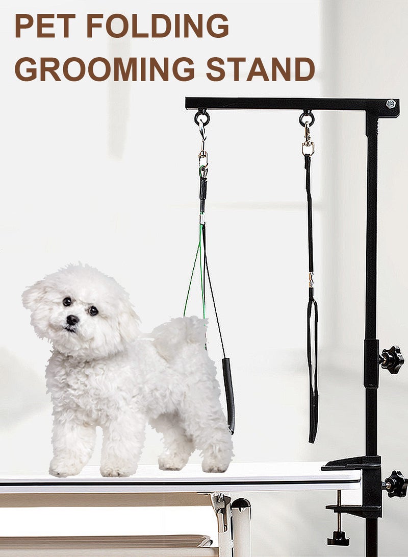 كيدل حامل طاولة العناية بالحيوانات الأليفة ملحقات طاولة العناية بالحيوانات الأليفة حامل ثابت قابل للطي من المعدن الأسود - Image 2