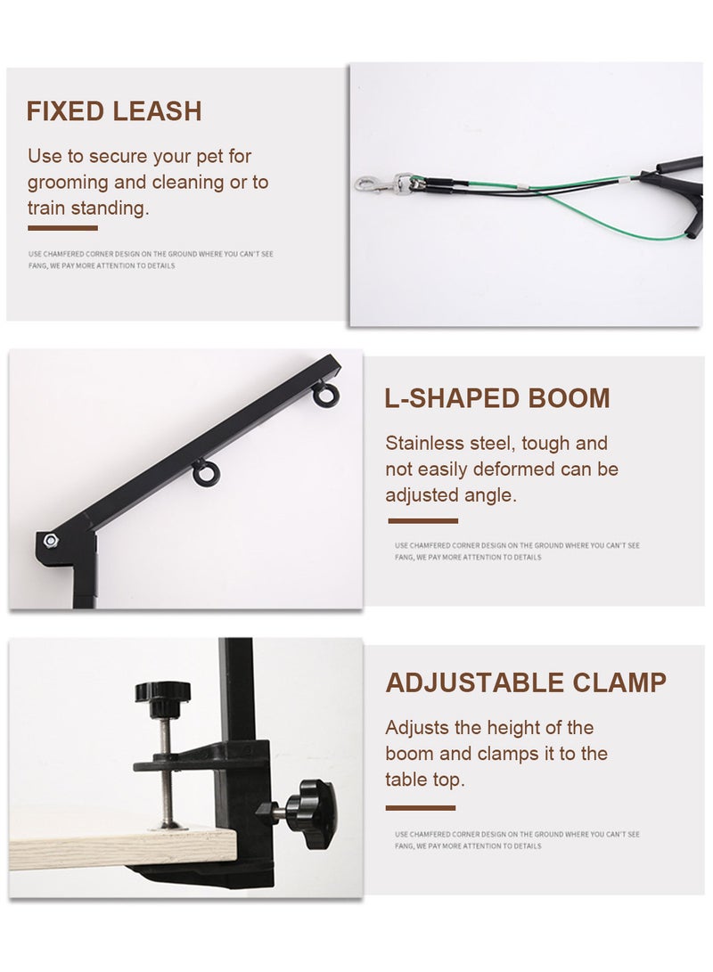 كيدل حامل طاولة العناية بالحيوانات الأليفة ملحقات طاولة العناية بالحيوانات الأليفة حامل ثابت قابل للطي من المعدن الأسود - Image 3