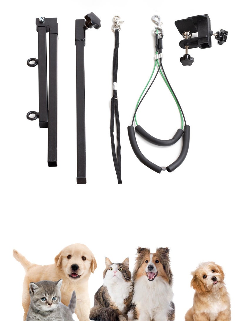 كيدل حامل طاولة العناية بالحيوانات الأليفة ملحقات طاولة العناية بالحيوانات الأليفة حامل ثابت قابل للطي من المعدن الأسود - Image 1