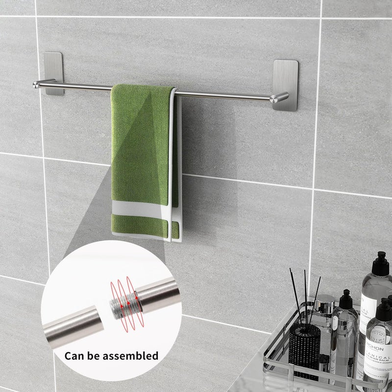 Vista Towel Bar 40cm SUS304 Stainless Steel Silver | No Drilling Towel Holder,Waterproof & Rustproof,Strong Self-Adhesive Towel Rail for Bahtroom,Kitchen and Living Room - Image 1
