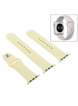 Replacement Strap For Apple Watch Ultra 49mm & Watch Ultra 2 49mm / Series 9&8&7 45mm / SE 3&SE 2&6&SE&5&4 44mm / 3&2&1 42mm 3 in 1 Rubber Watch Band with Pin Buckle Cream Yellow - pzsku/Z59214015E4CEB798B47DZ/45/_/1714875621/02c5a5e8-5f2f-4b5d-869c-b0215bfd58f9