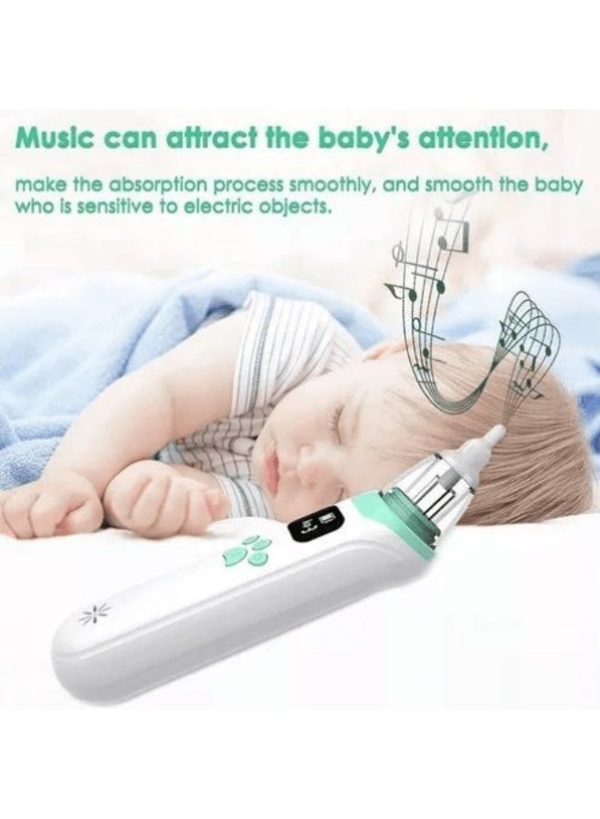شفاط الأنف الكهربائي للأطفال Electric Baby Nasal Aspirator شفاط انف للرضع قابل للشحن USB مع 3 مستويات شفط و4 رؤوس سيليكون موسيقى مهدئة جهاز تنظيف الأنف للمواليد والأطفال - Image 4