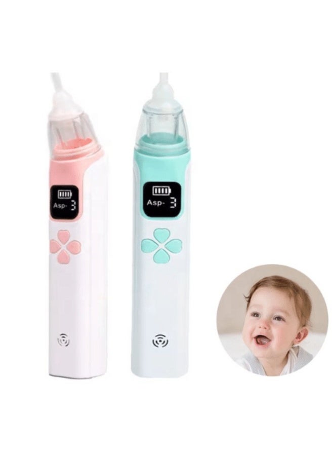 شفاط الأنف الكهربائي للأطفال Electric Baby Nasal Aspirator شفاط انف للرضع قابل للشحن USB مع 3 مستويات شفط و4 رؤوس سيليكون موسيقى مهدئة جهاز تنظيف الأنف للمواليد والأطفال - Image 3