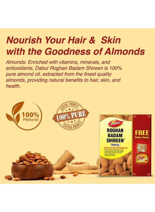 Dabur دابر روغن بادام شيرين - 50 مل | زيت بادام حلو نقي لبشرة متألقة ونمو الشعر | غني بفيتامين E | لصحة الشعر والبشرة | يعزز التركيز | يحسن الهضم | مستخرج من اللوز - Image 5