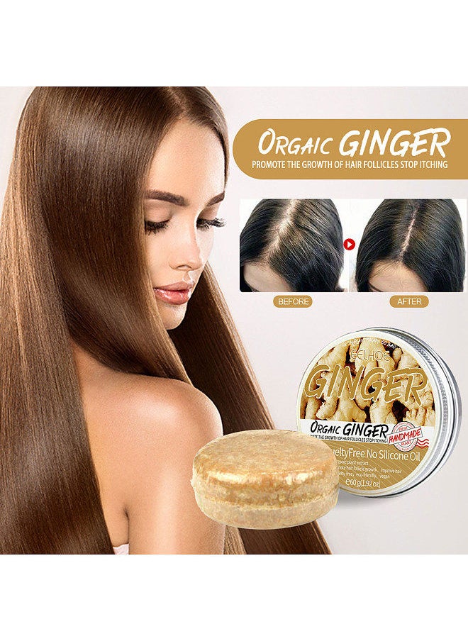 EELHOE EELHOE 60g Anti-hair Loss Ginger Shampoo Bar Increasing Hair Volume Nourish Hair Root Hair Growth  - Image 2