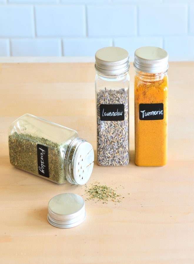 Youngever 12 Pack 4 Ounce Plastic Spice Jars, Clear Spice Containers with Shaker Tops, Square Spice Bottles With Funnel and Extra Labels - Image 4