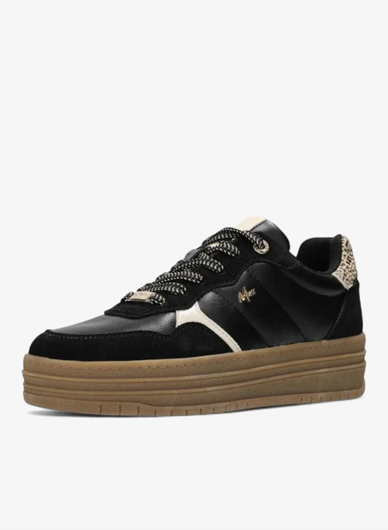 Mexx BLACK Panelled Lace-Up Sneakers for Women | Best Price UAE