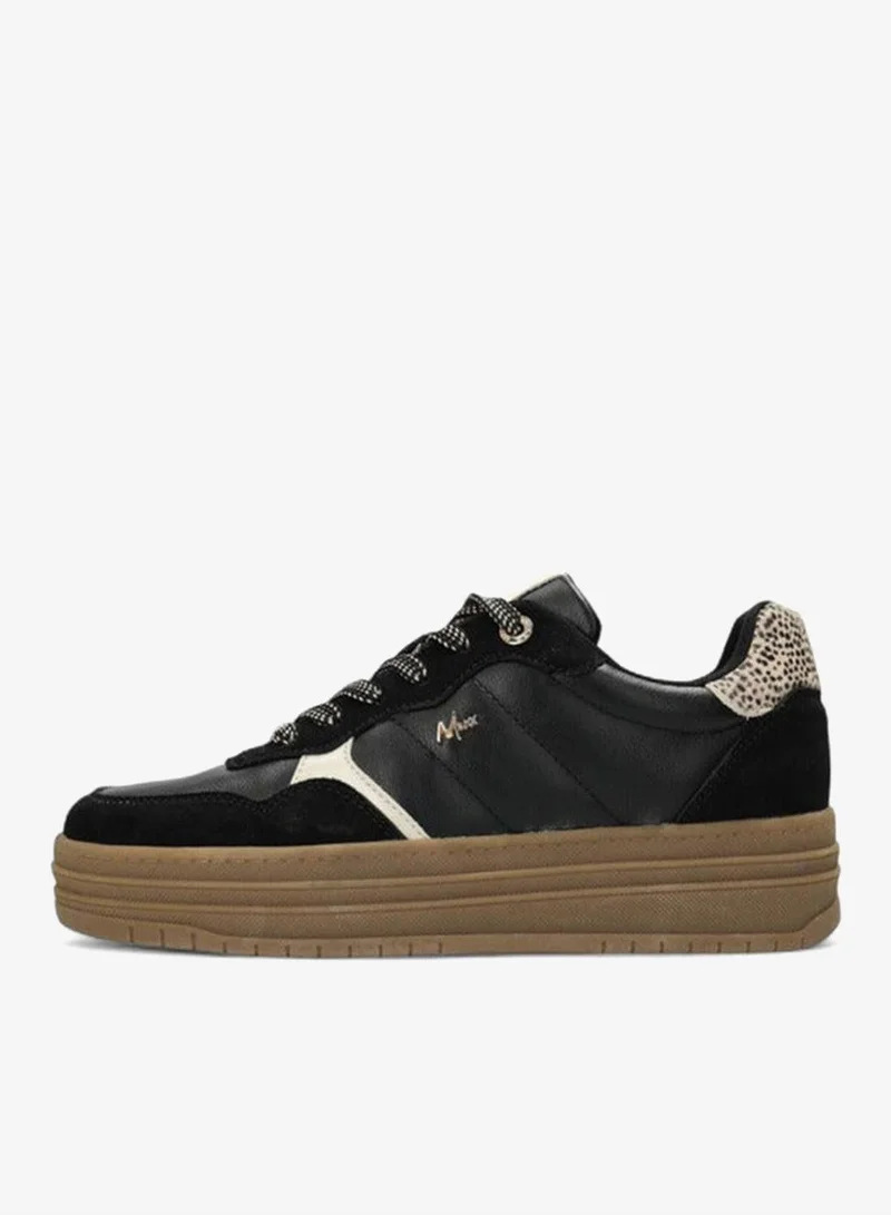 Mexx BLACK Panelled Lace-Up Sneakers for Women | Best Price UAE