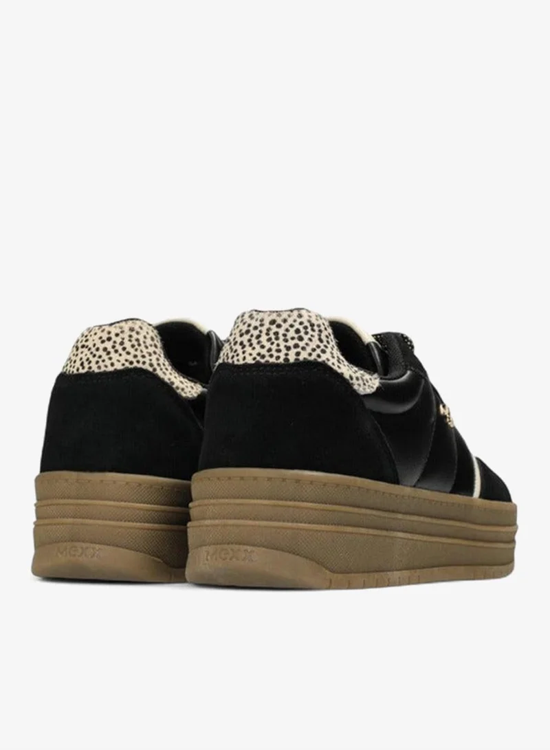 Mexx BLACK Panelled Lace-Up Sneakers for Women | Best Price UAE