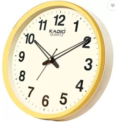 Kadio Analog 32 cm X 32 cm Wall Clock (Beige, with Glass, Standard) - Image 3