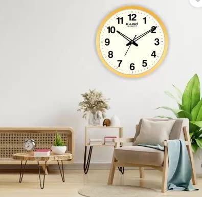 Kadio Analog 32 cm X 32 cm Wall Clock (Beige, with Glass, Standard) - Image 5